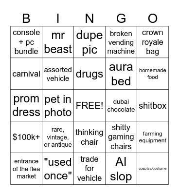 marketplace bingo v2 Bingo Card