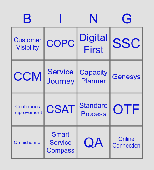 Bingo!! Bingo Card