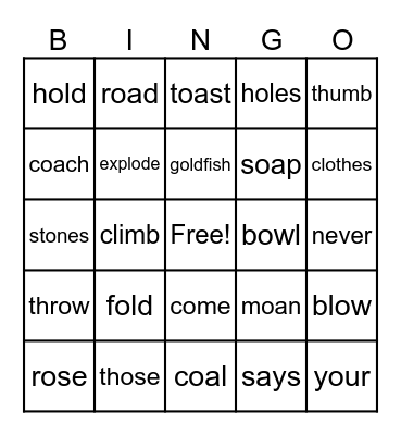 moan moan moan Bingo Card