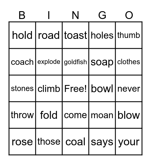 moan moan moan Bingo Card