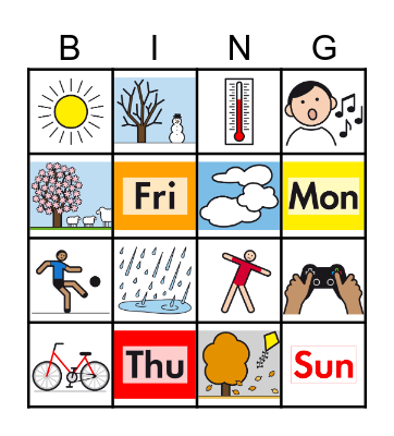 Around the year Bingo Card