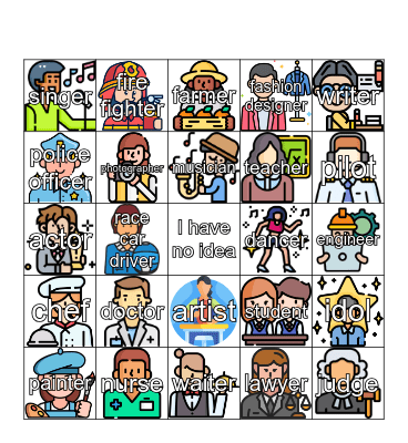 What does (s)he do? What do they do? Bingo Card