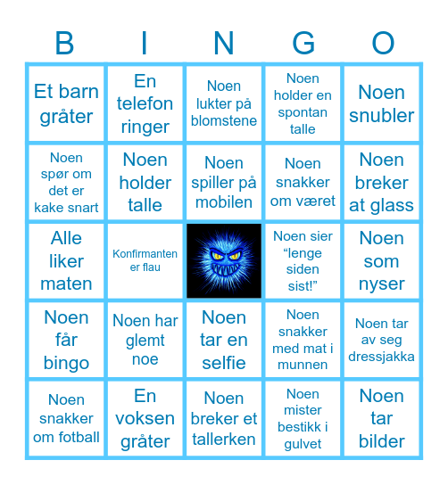 Konfirmasjons Bingo Card
