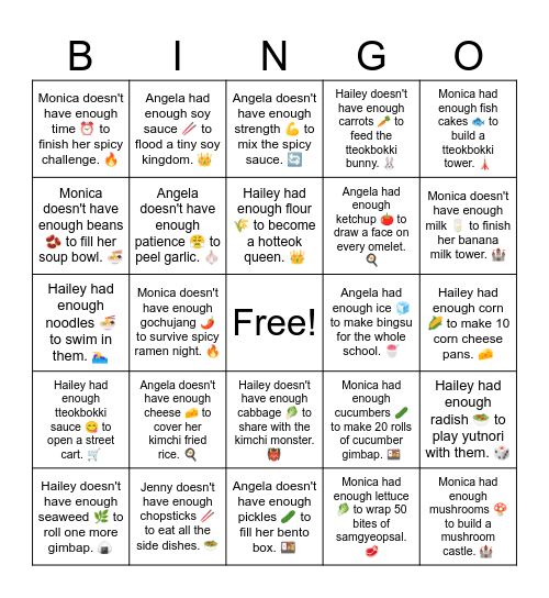 B11 L17 Enough Bingo Card