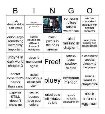 DELTARUNE CH3&4 PREDICTIONS Bingo Card