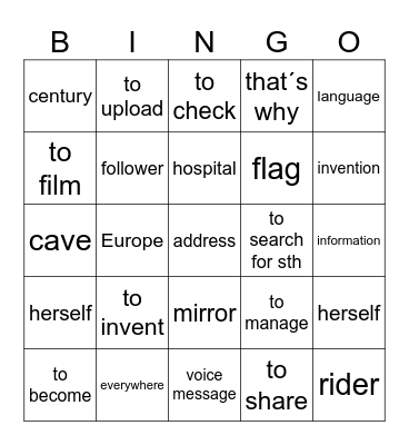 Vocabulary-Bingo Card