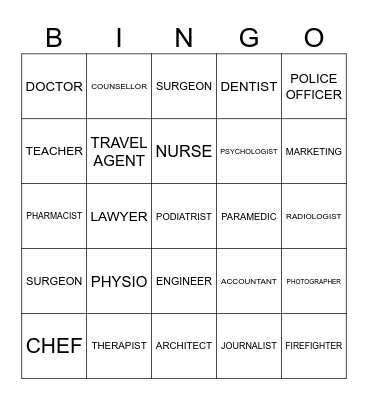 CAREER BINGO Card