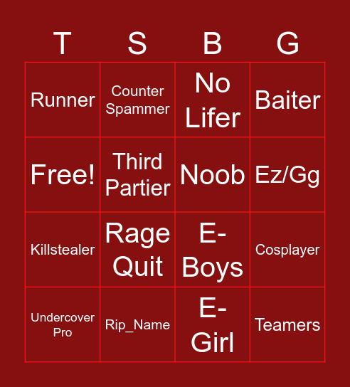 The Strongest Battlegrounds Bingo Card