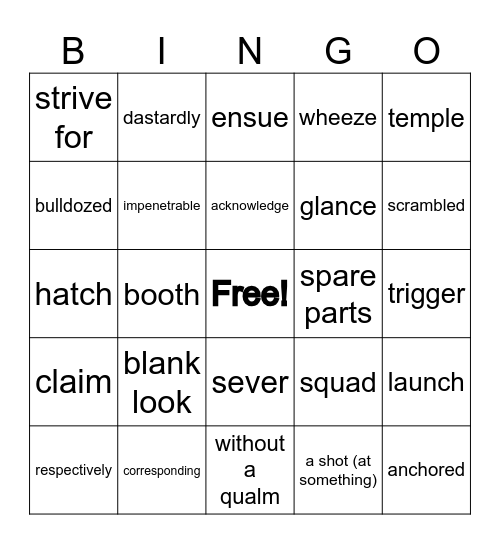 Word Wizard Bingo Card