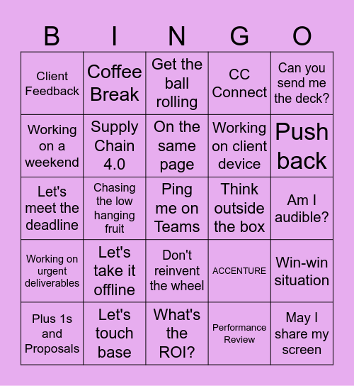Consulting Bingo Card
