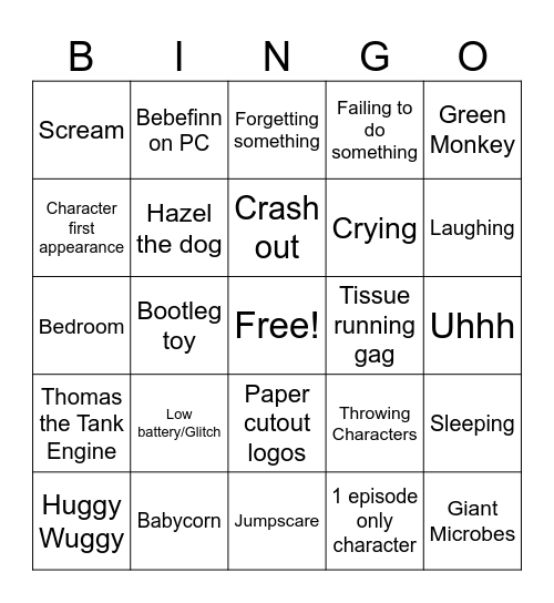 Toy World Bingo Card