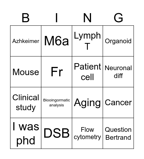 Jed Bingo Card