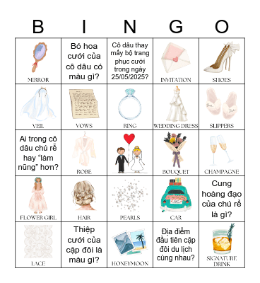 Wedding Bingo Card