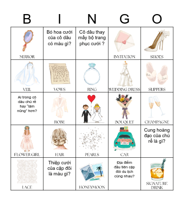 Wedding Bingo Card