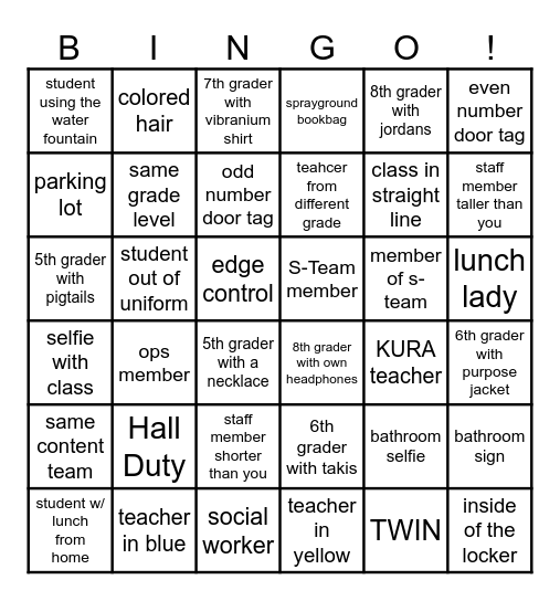 KIPP PANTHER  (BINGO) Bingo Card