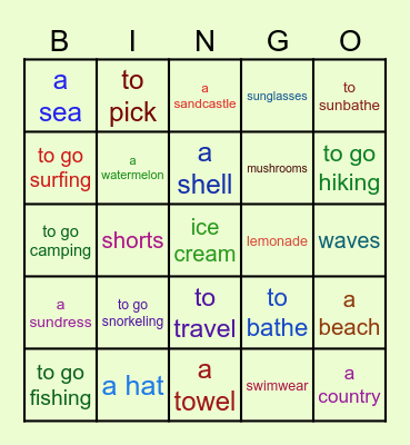 SUMMER Bingo Card