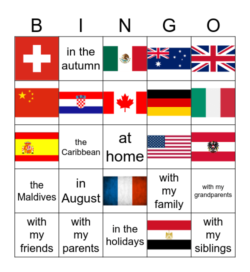 Holiday Bingo Card