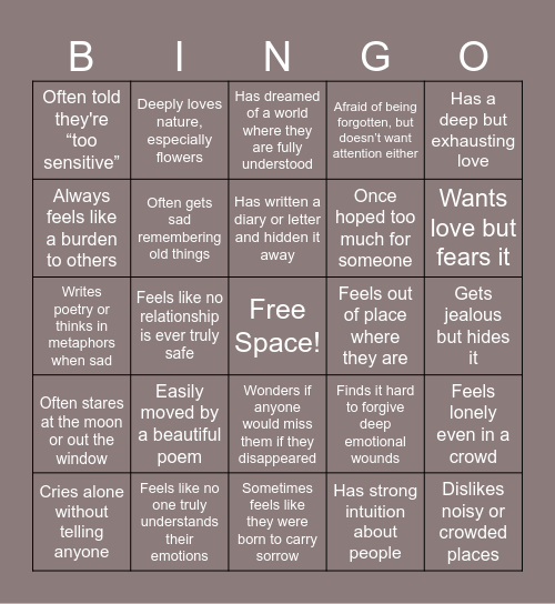 Lin Daiyu Bingo Card