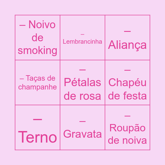 BINGO DA BRENDA Bingo Card