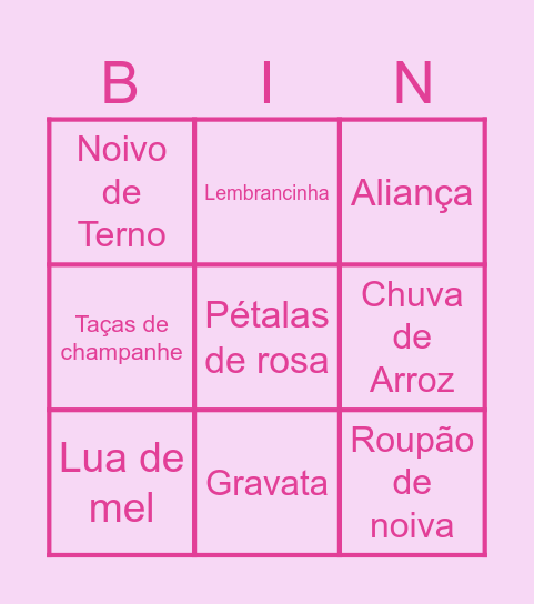 BINGO DA BRENDINHA Bingo Card