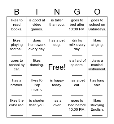 FIND SOMEONE WHO... Bingo Card