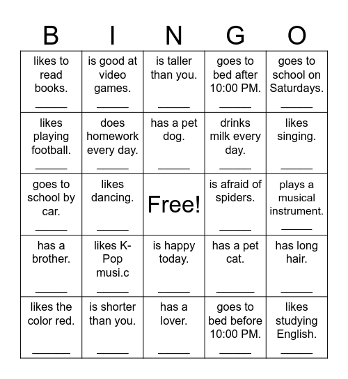 FIND SOMEONE WHO... Bingo Card