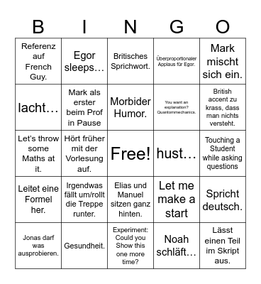 Warburton BINGO Card