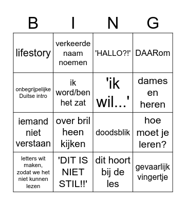 oma Worp bingo Card