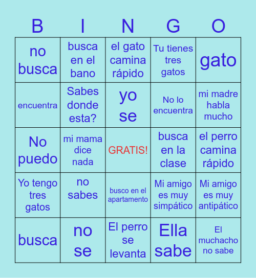 Somos 8 Bingo Card