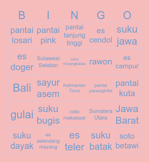 maeng Bingo Card