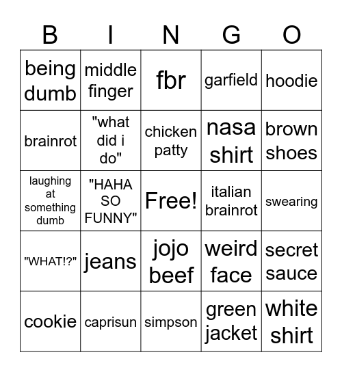 tameem bingo Card