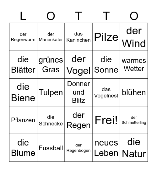 Frühling Bingo Card