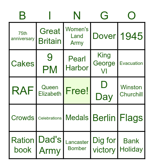 SOS WI VE Day Bingo Card