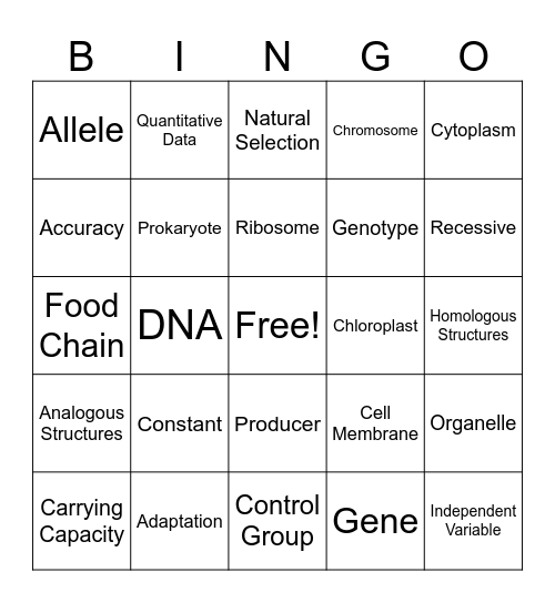 Bio SOL Bingo Card