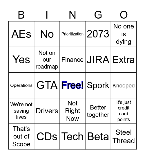 Strategy Team BINGO Card