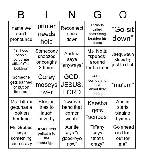 ON & ON & ON & ON Bingo Card