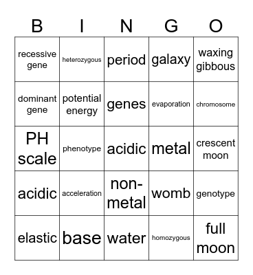 weird science thing Bingo Card