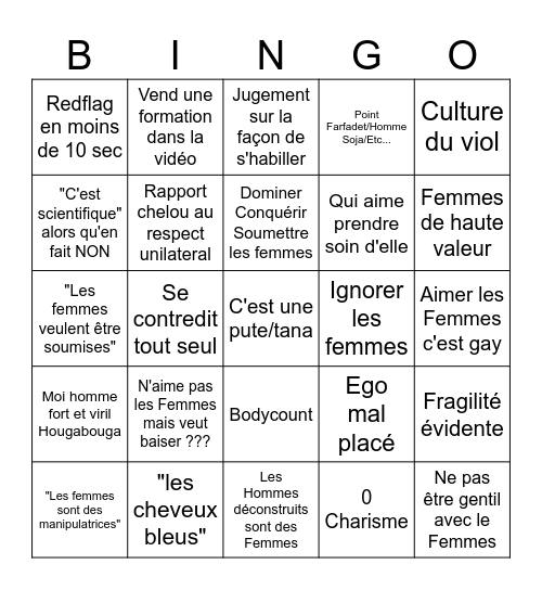 Mascu Fragile Bingo Card