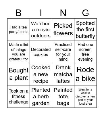 SPRING FEVER Bingo Card