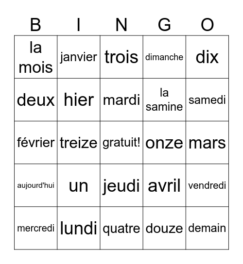 Malina Davis Bingo Card
