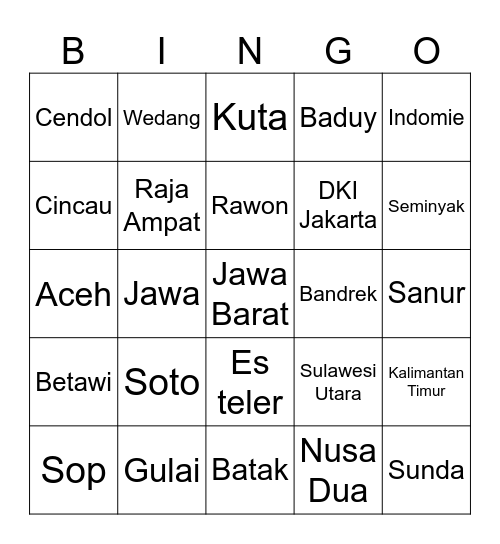 Bingo Card