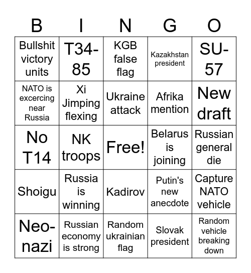 Moscow Victory parade 25 Bingo Card
