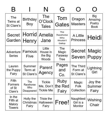 Leela's Book Bingo Card