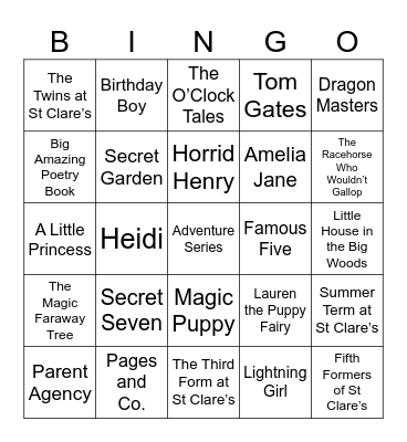 Leela's Book Bingo Card