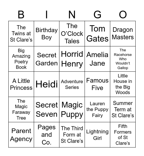Leela's Book Bingo Card