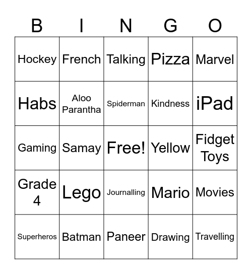 Shanaya's Bling O Bingo Card