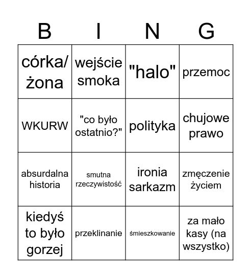 NAJMAN Bingo Card