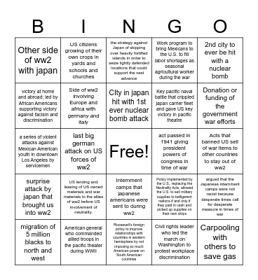 World War 2 Bingo Card