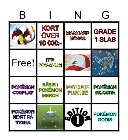 Pokémon BINGO Husqvarna Edition Bingo Card