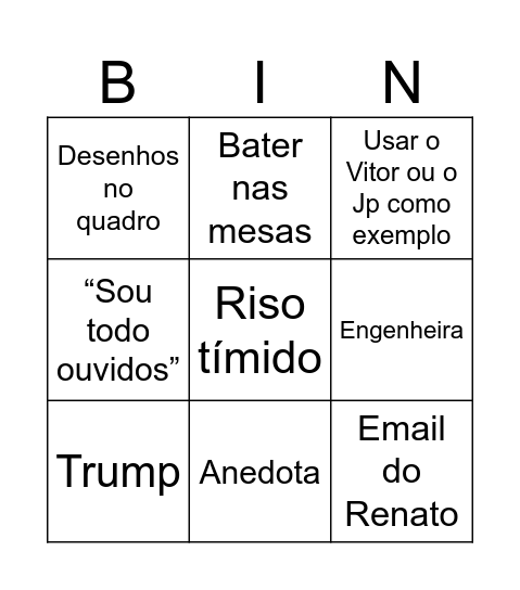 Bingooo do A.M.P 6ºEdição Bingo Card